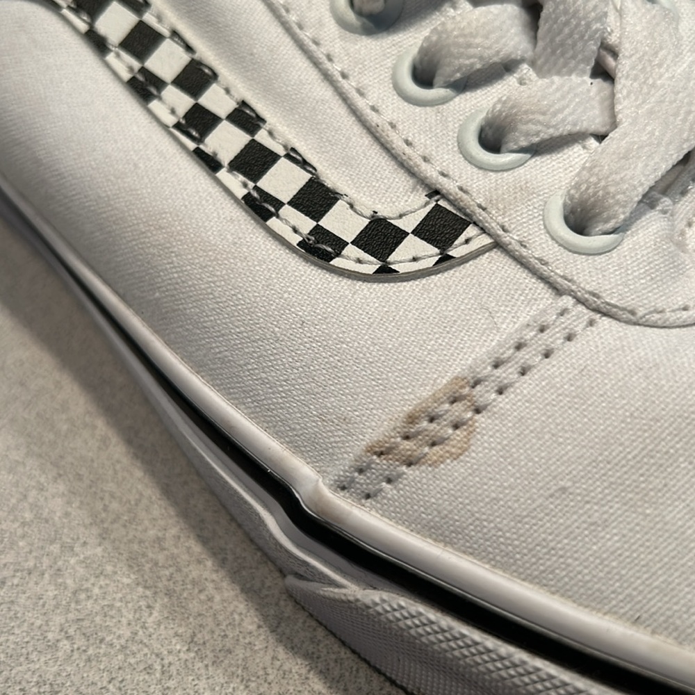 Vans Race Checkerboard Stripe White Lace Deck Shoes - Picture 7 of 8